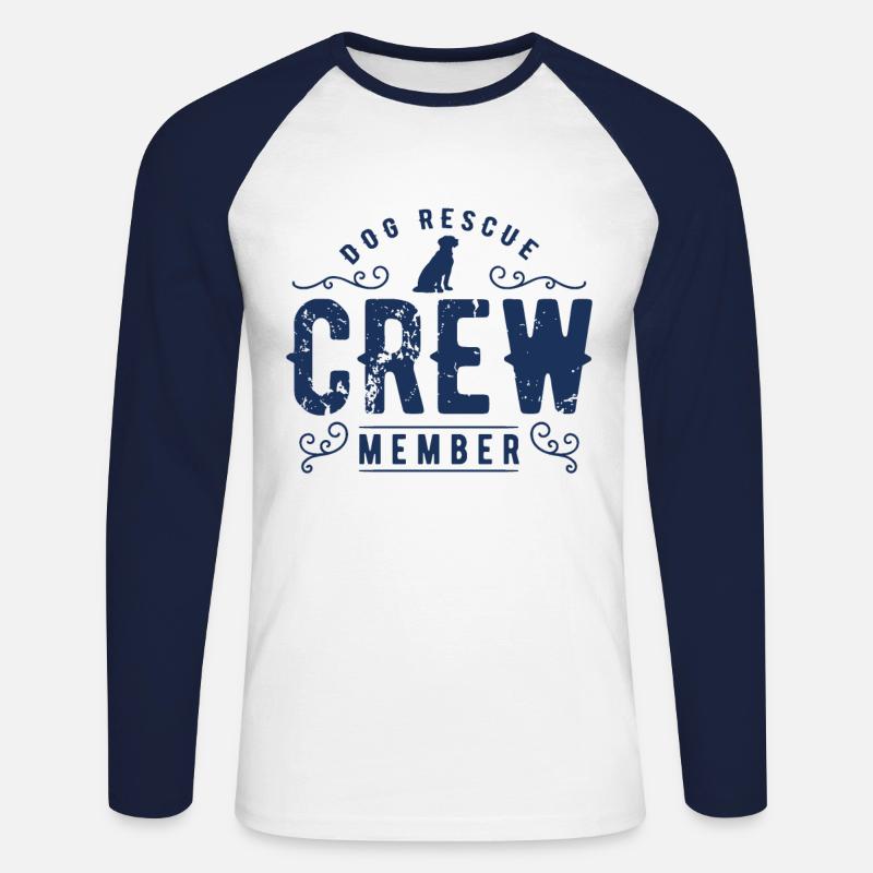 Hunde Rettung - Unisex Baseballshirt langarm - Weiß/Navy