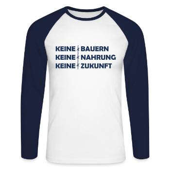 Protest Bauernprotest Demonstration Landwirt Bauer - Unisex Baseballshirt langarm - Weiß/Navy - Vorne - Nik (191cm)