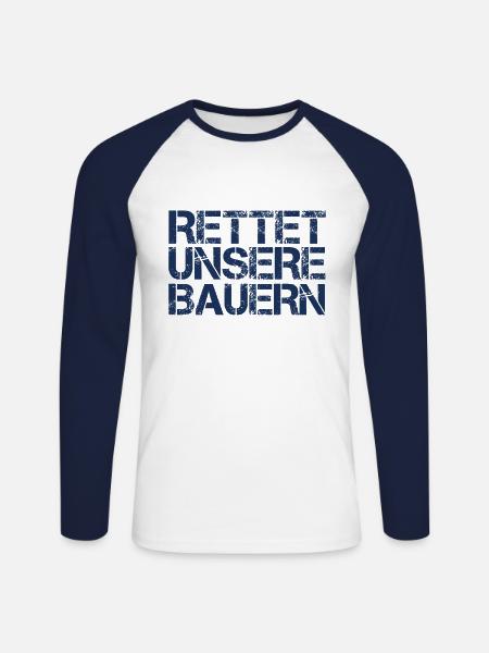 Protest Demonstration Landwirt Bauernprotest Bauer - Unisex Baseballshirt langarm - Weiß/Navy