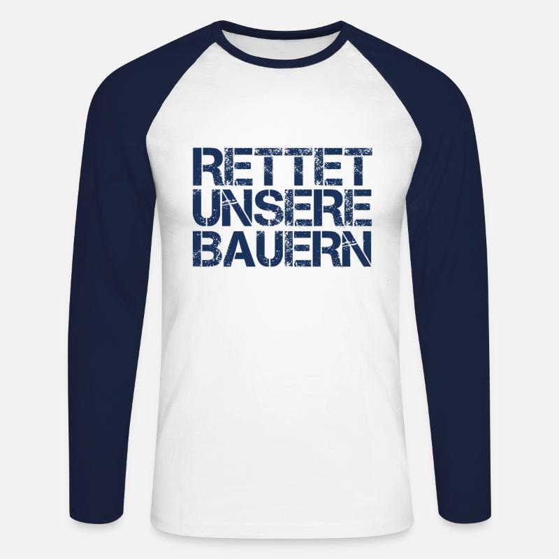 Protest Demonstration Landwirt Bauernprotest Bauer - Unisex Baseballshirt langarm - Weiß/Navy