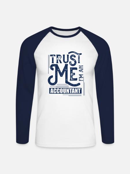 comptable - T-shirt baseball manches longues Homme - blanc/marine