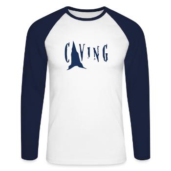 Forscher Höhlenforscher Höhlenforschung Höhle Team - Unisex Baseballshirt langarm - Weiß/Navy - Vorne - Nik (191cm)