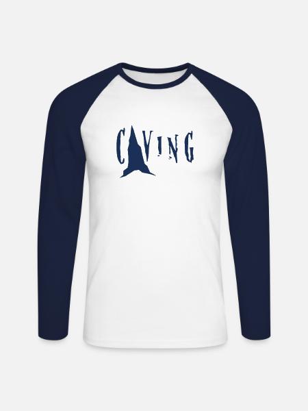 Cave explorer team - Unisex Long Sleeve Baseball T-Shirt - white/navy