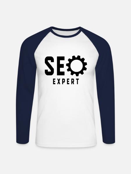 SEO Experte - Unisex Baseballshirt langarm - Weiß/Navy