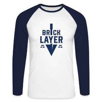 Maurerei Maurer Maurern Team Mauer Bauen - Unisex Baseballshirt langarm - Weiß/Navy - Vorne - Nik (191cm)