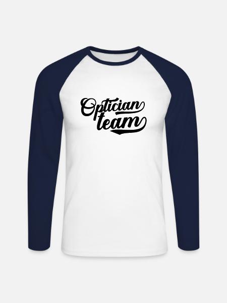 Augen Team Optiker optician optician - Unisex Long Sleeve Baseball T-Shirt - white/navy