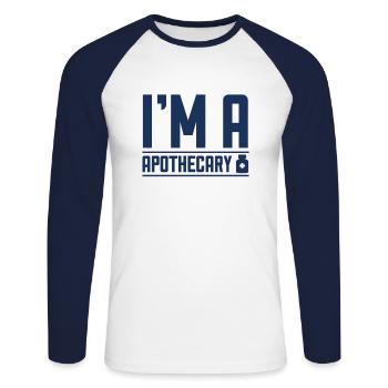 pharmacist - Unisex Long Sleeve Baseball T-Shirt - white/navy - Front - Nik (191cm)