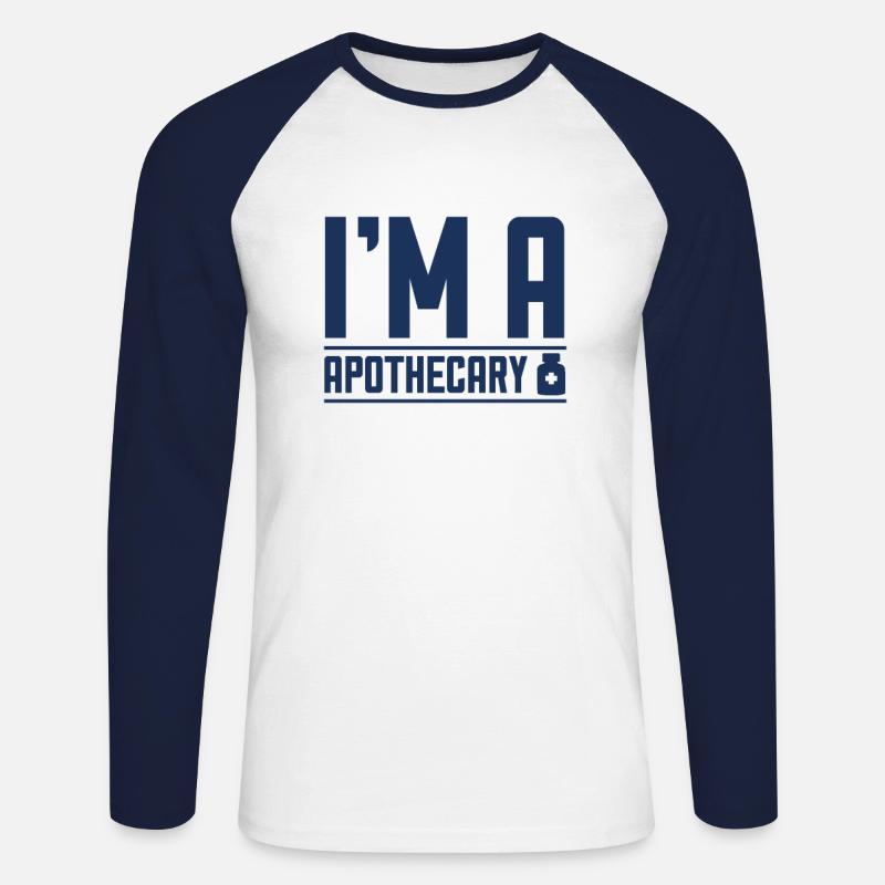 Apotheker - Unisex Baseballshirt langarm - Weiß/Navy
