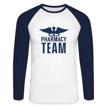 Medicine team pharmacist pharmacy pharmacist - Unisex Long Sleeve Baseball T-Shirt - white/navy - Front - Nik (191cm)
