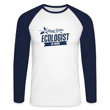 Ecologist ecology ecologist eco nature team - Unisex Long Sleeve Baseball T-Shirt - white/navy - Front - Nik (191cm)