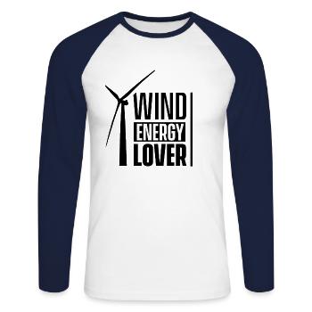 Windmill lovers wind power wind turbine wind energy - Unisex Long Sleeve Baseball T-Shirt - white/navy - Front - Nik (191cm)