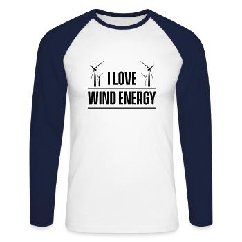 Wind energy wind power lovers windmill windmill - Unisex Long Sleeve Baseball T-Shirt - white/navy - Front - Nik (191cm)
