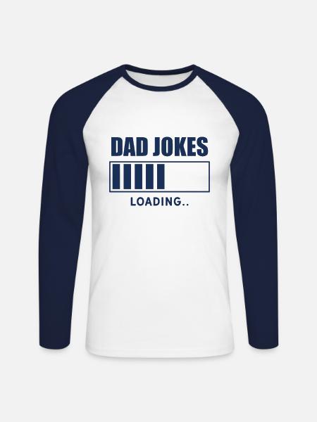 Invites Dad Joke - Unisex Long Sleeve Baseball T-Shirt - white/navy