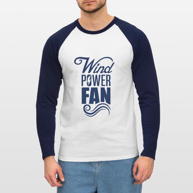 Éolienne éolienne éolienne éolienne énergie éolienne T-shirt baseball manches longues Homme