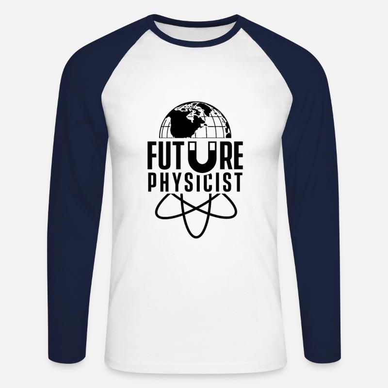 Physiker - Unisex Baseballshirt langarm - Weiß/Navy