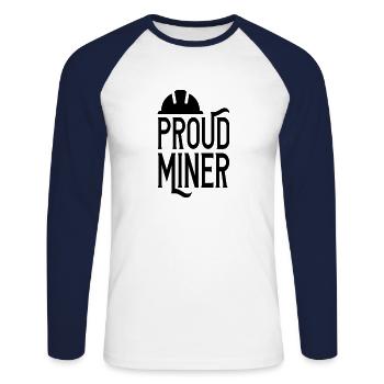 Minenarbeiter Bergmann Bergbau Bergarbeiter Mine - Unisex Baseballshirt langarm - Weiß/Navy - Vorne - Nik (191cm)