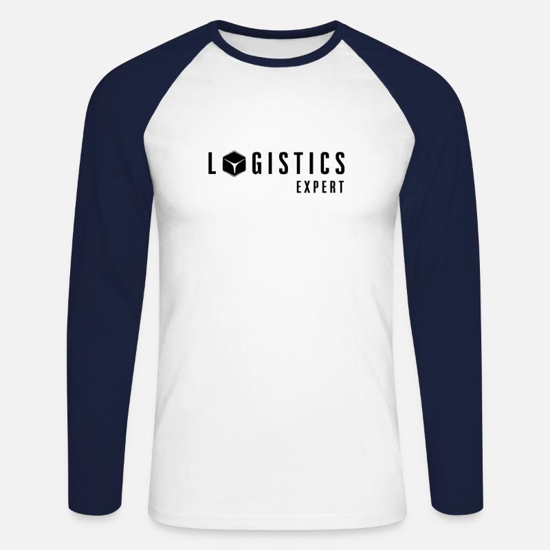 Logistik Beruf Spedition Logistiker Geschenk - Unisex Baseballshirt langarm - Weiß/Navy