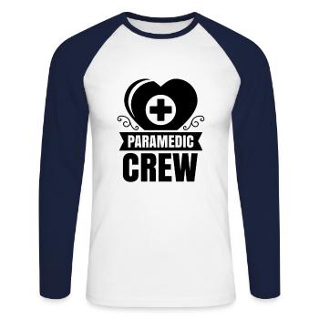 Paramedic team ambulance ambulance - Unisex Long Sleeve Baseball T-Shirt - white/navy - Front - Nik (191cm)