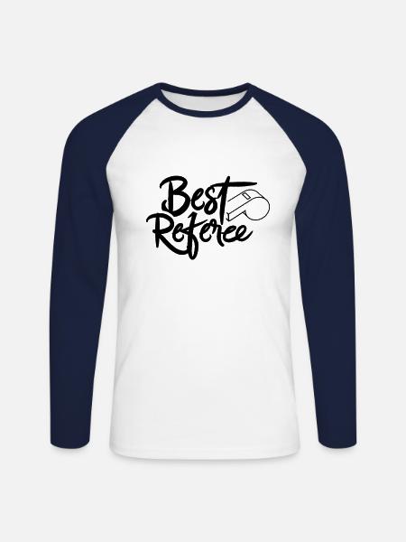 Best Referee Referee Referee Team - Unisex Long Sleeve Baseball T-Shirt - white/navy