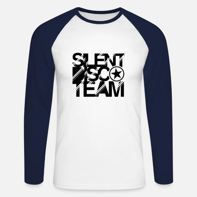 Silent Disco Team - Unisex Baseballshirt langarm - Weiß/Navy