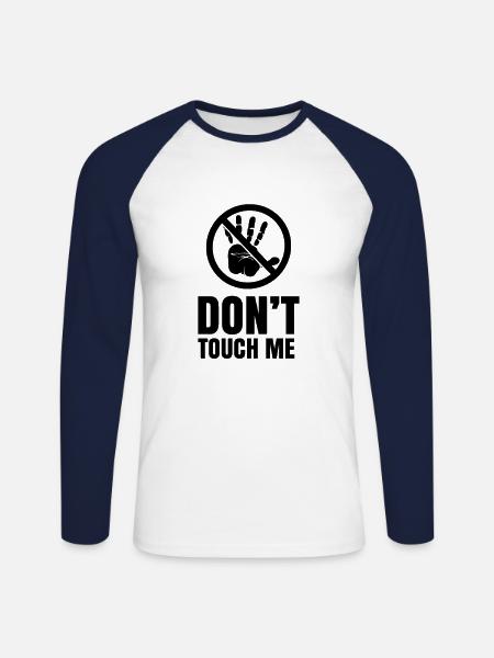 Nicht anfassen - Unisex Long Sleeve Baseball T-Shirt - white/navy