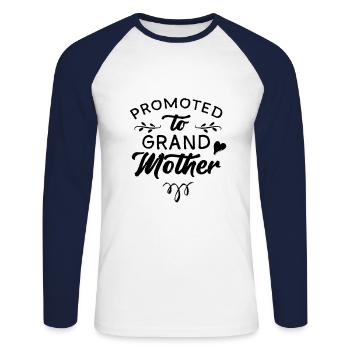 Grandmother promotes Grandma Grandma grandchildren to grandmother - Unisex Long Sleeve Baseball T-Shirt - white/navy - Front - Nik (191cm)