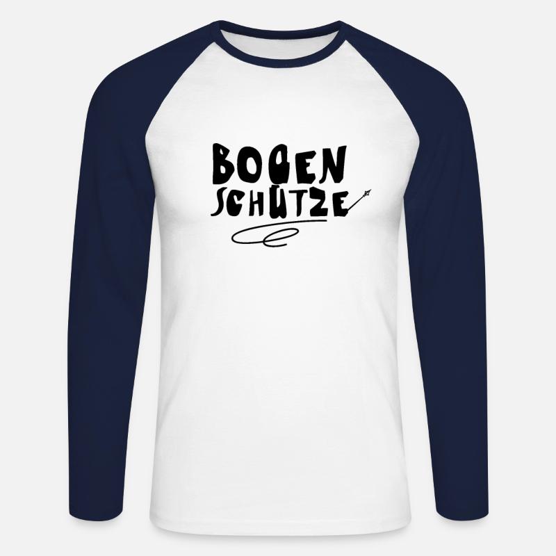 Bogenschütze Bogenschießen Bogen Pfeil - Unisex Baseballshirt langarm - Weiß/Navy