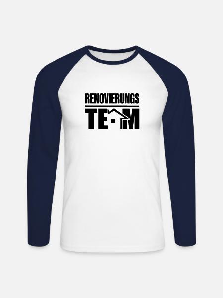 Renovation team renovation renovation - Unisex Long Sleeve Baseball T-Shirt - white/navy