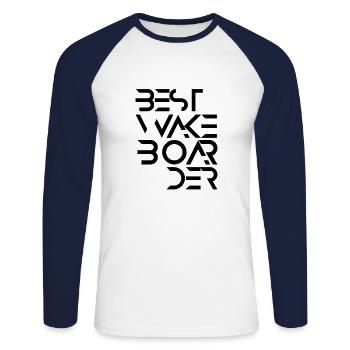 Best wakeboarder wakeboard wakeboarding - Unisex Long Sleeve Baseball T-Shirt - white/navy - Front - Nik (191cm)