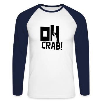 Crab fishing team crab crab fishermen - Unisex Long Sleeve Baseball T-Shirt - white/navy - Front - Nik (191cm)