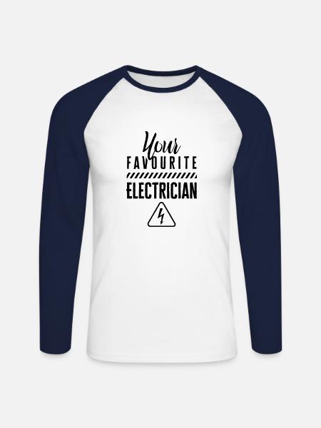 Din yndlings elektriker elektriker elektriker - Langærmet herre-baseballshirt - hvid/marineblå