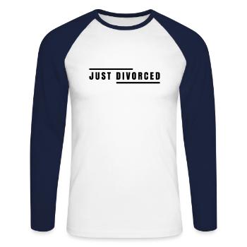 Gerade Geschieden Scheidung Trennung Ehe Getrennt - Unisex Baseballshirt langarm - Weiß/Navy - Vorne - Nik (191cm)