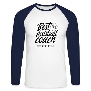 Best assistant trainer job profession trainer assistant - Unisex Long Sleeve Baseball T-Shirt - white/navy - Front - Nik (191cm)
