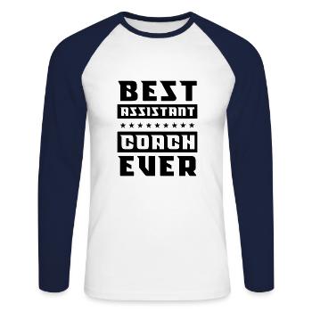 Best assistant coach ever Job Profession Funny - Unisex Long Sleeve Baseball T-Shirt - white/navy - Front - Nik (191cm)