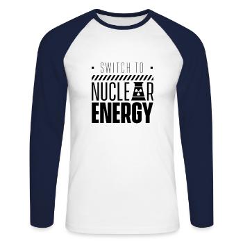 Passer au nucléaire Énergie nucléaire Énergie nucléaire - T-shirt baseball manches longues Homme - blanc/marine - Devant - Nik (191cm)