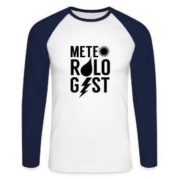 Météorologue prévisions météorologiques météorologie - T-shirt baseball manches longues Homme - blanc/marine - Devant - Nik (191cm)