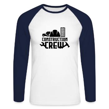 Construction workers team profession building construction site construction work - Unisex Long Sleeve Baseball T-Shirt - white/navy - Front - Nik (191cm)