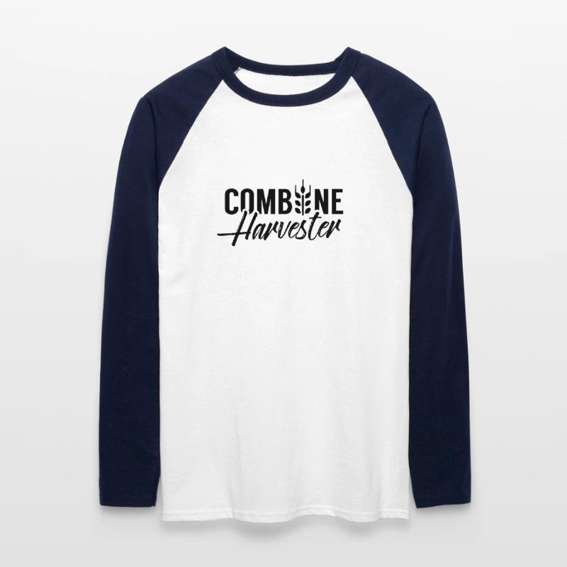 Moissonneuses-batteuses chauffeur moisson machine agricole moissonneuse-batteuse T-shirt baseball manches longues Homme