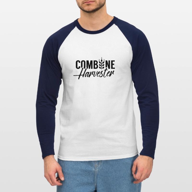 Moissonneuses-batteuses chauffeur moisson machine agricole moissonneuse-batteuse T-shirt baseball manches longues Homme