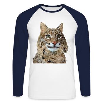 Lynx - T-shirt baseball manches longues Homme - blanc/marine - Devant - Nik (191cm)
