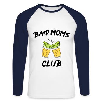 Bad Moms Club Tequila Mom Mom Cheers Girls - Unisex Long Sleeve Baseball T-Shirt - white/navy - Front - Nik (191cm)