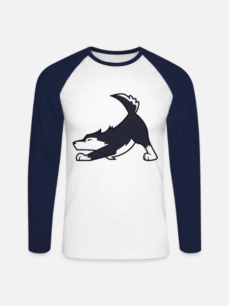 Husky - Unisex Baseballshirt langarm - Weiß/Navy