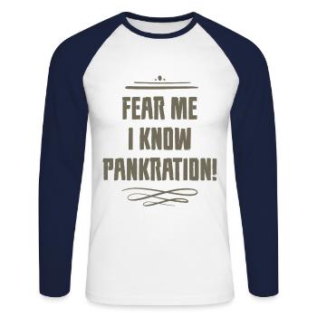 Fear me, I know pancreas - Unisex Long Sleeve Baseball T-Shirt - white/navy - Front - Nik (191cm)