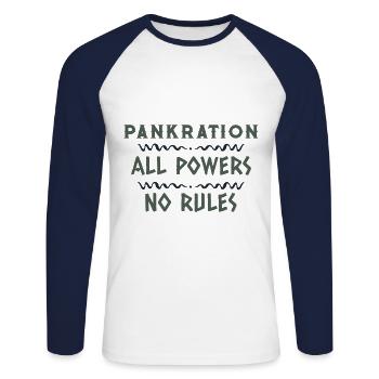 Mix martial art no rules - Unisex Long Sleeve Baseball T-Shirt - white/navy - Front - Nik (191cm)