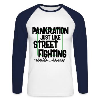Mix martial art - Unisex Long Sleeve Baseball T-Shirt - white/navy - Front - Nik (191cm)
