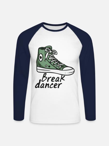 Breakdance - Unisex Baseballshirt langarm - Weiß/Navy
