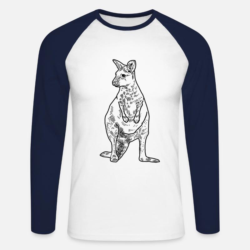 Wallaby - Unisex Baseballshirt langarm - Weiß/Navy