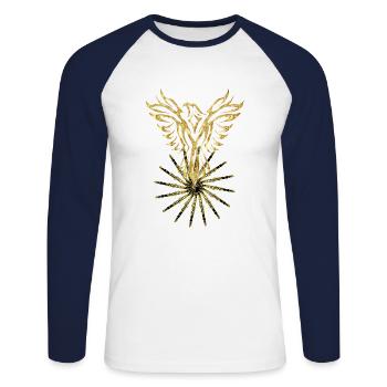 Clarinette Phoenix - T-shirt baseball manches longues Homme - blanc/marine - Devant - Nik (191cm)