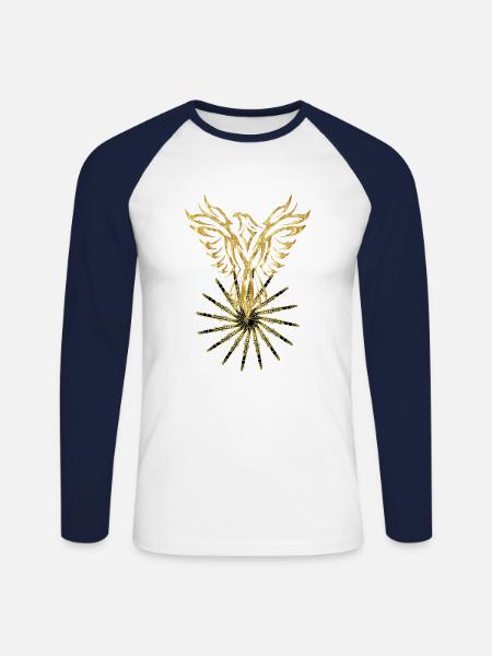Phoenix Klarinette - Unisex Baseballshirt langarm - Weiß/Navy