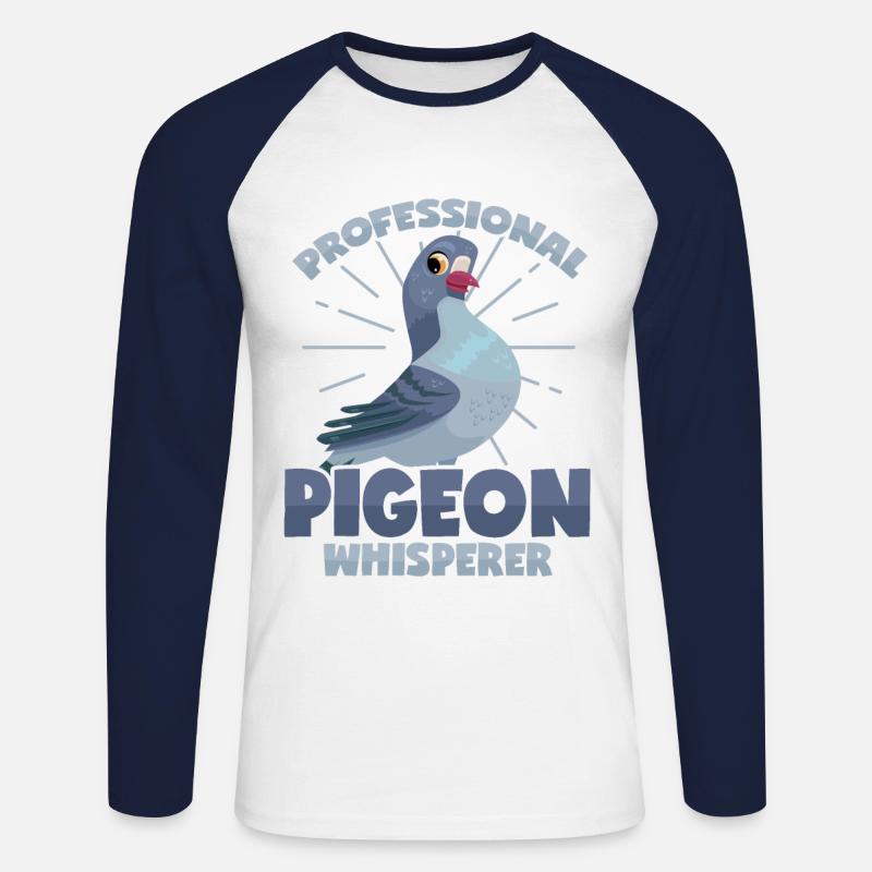Professioneller Tauben-Flüsterer - Unisex Baseballshirt langarm - Weiß/Navy
